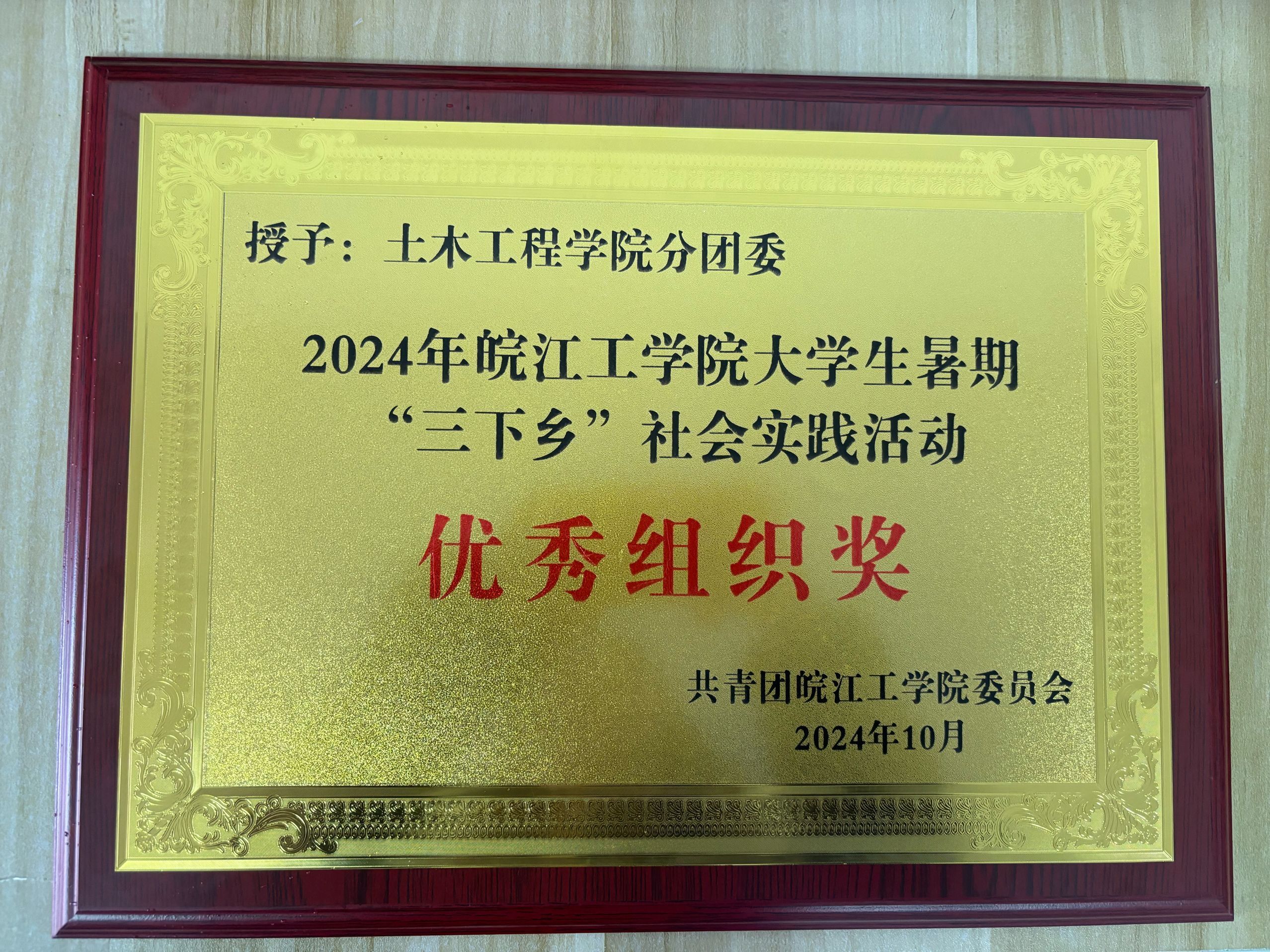 <strong>土木工程学院分团委荣获2024年beat365正版唯一入口必一大学生暑期“三下乡”优秀组织奖</strong>